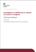 Investigation of SARS-CoV-2 variants of concern in England: Technical briefing 6
